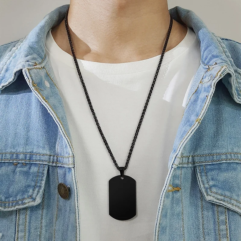 Мужское ожерелье Dogtag из нержавеющей стали с подвеской QR-кодом на заказ цепочка 24