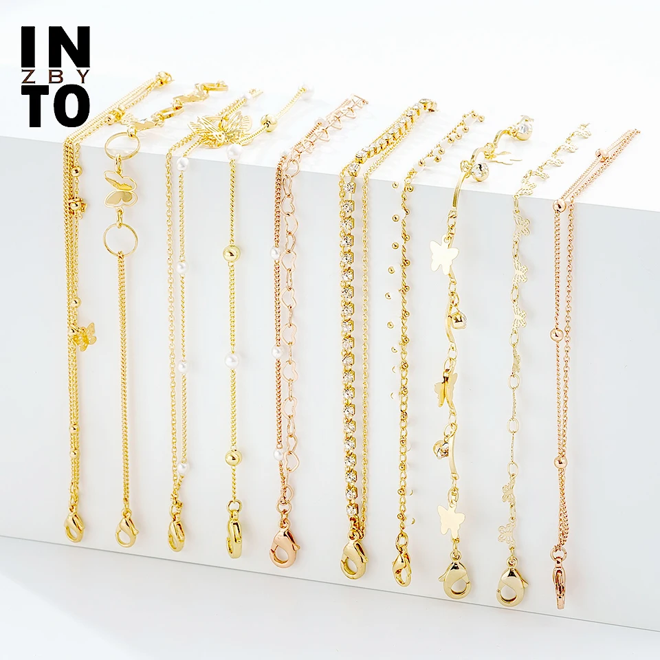 Женский многослойный браслет на лодыжку с кристаллами и жемчугом|Анклеты| |