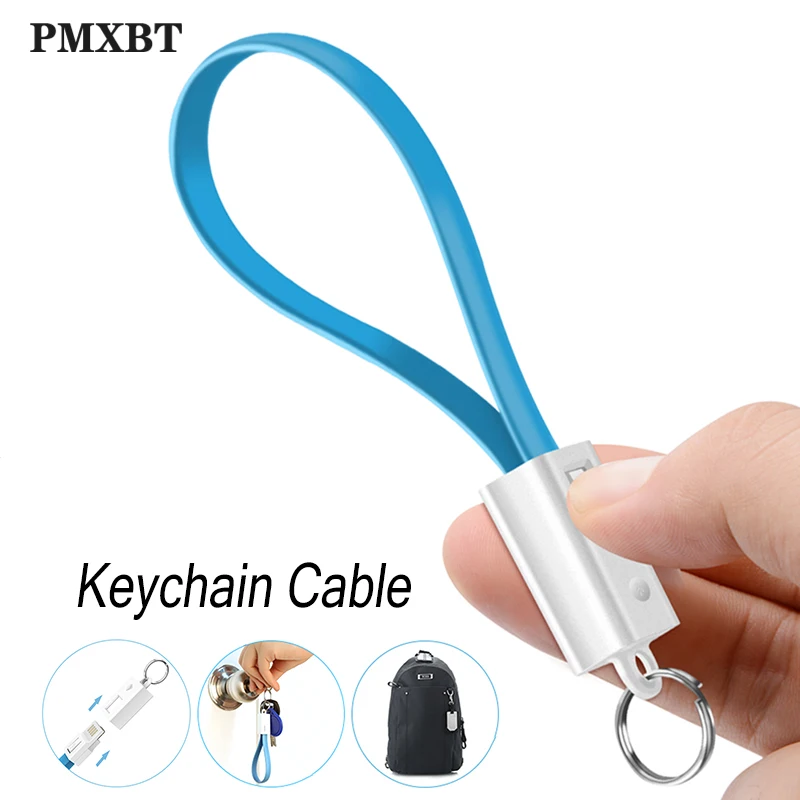 

20cm Keychain Charging Cable Sync Data 8pin Micro usb Type C Cable For Samsung S8 Huawei Fast Short USB C Charger Keychain Kable