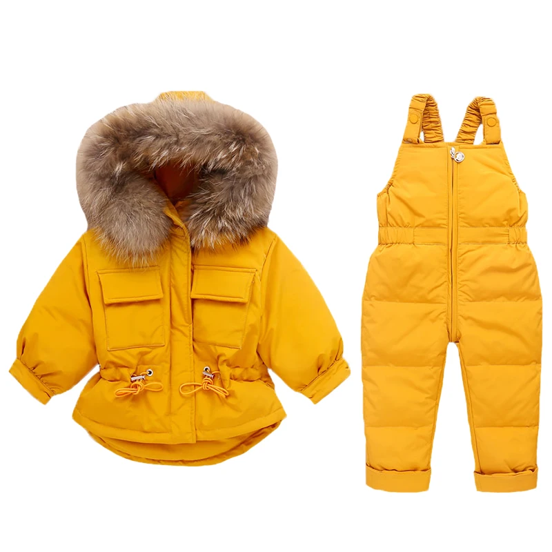 

2pcs Set Winter Suit for Children 2020 Baby Girl Down Jacket Kids Warm Jumpsuit for Children Boys Infant Snowsuit 0-3Years