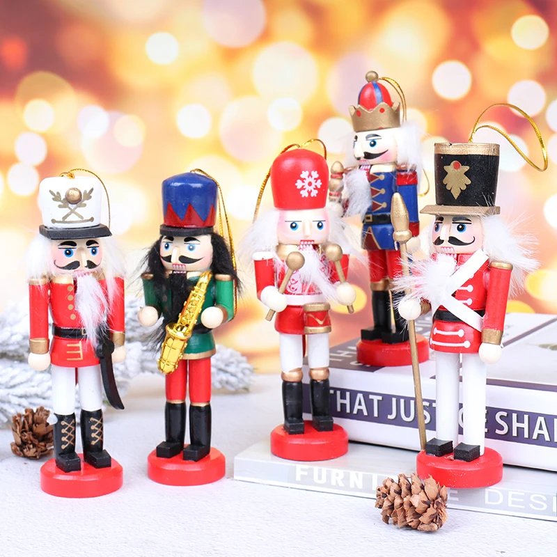 1 шт. 12 см деревянный Щелкунчик солдат Веселые подвески для рождественских