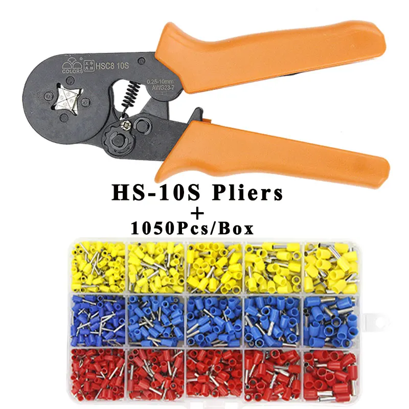 

HSC8 10S 0.25-10mm2 23-7AWG crimping pliers 1050 terminals for tube type needle type terminal crimp self-adjusting tool