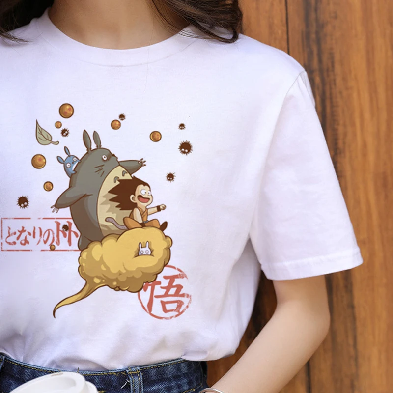 

Летняя женская футболка в стиле Харадзюку с надписью «Мой сосед Тоторо»