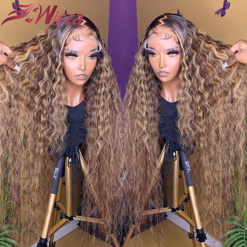 Выделите 13x4 Синтетические волосы на кружеве человеческих волос парики с