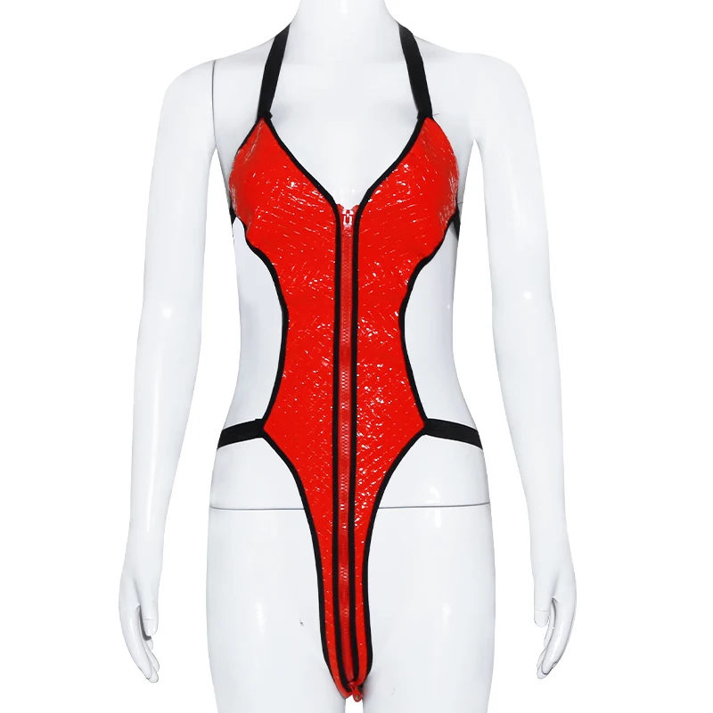 

Женские сексуальные аксессуары из искусственной кожи, сексуальные боди на молнии с открытой спиной, фотоаксессуары для игр для взрослых