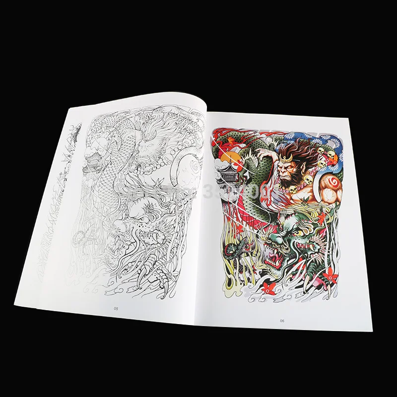 Лучшие китайские традиционные татуировки Flash Book Обезьяна Король Самурай древние