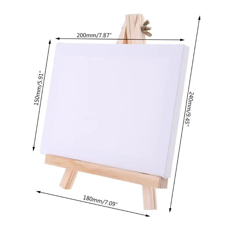 

Mini Canvas And Natural Wood Easel Set For Art Painting Drawing Craft Wedding Supply