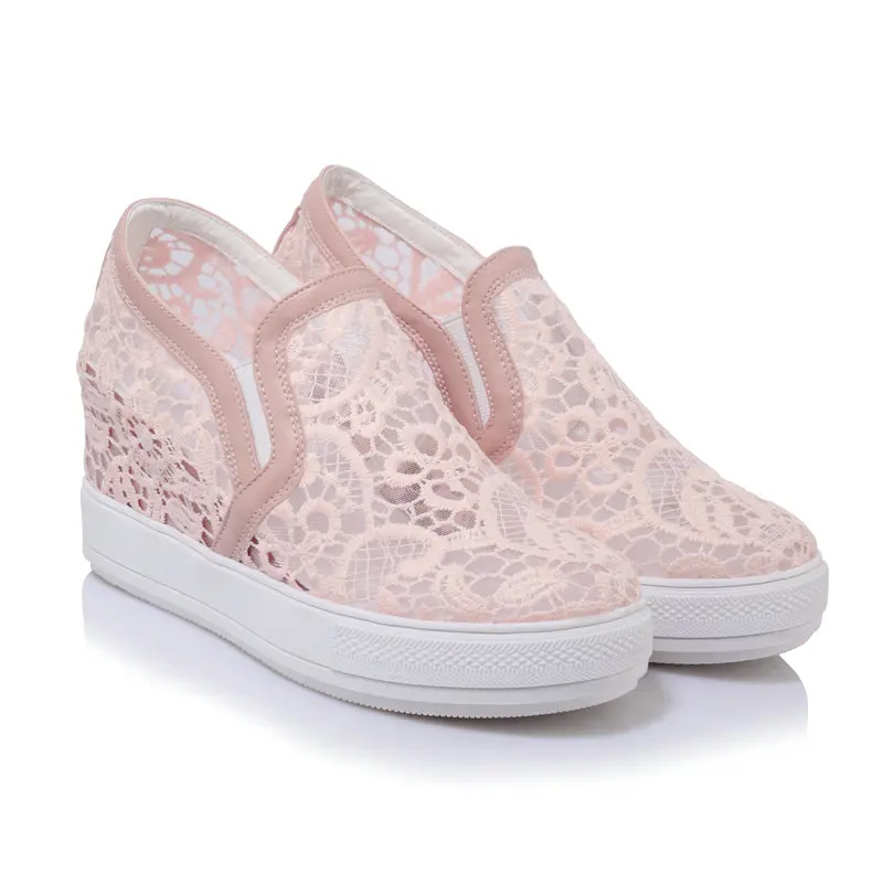 Женские туфли на танкетке ESVEVA элегантные дышащие из искусственной кожи среднем