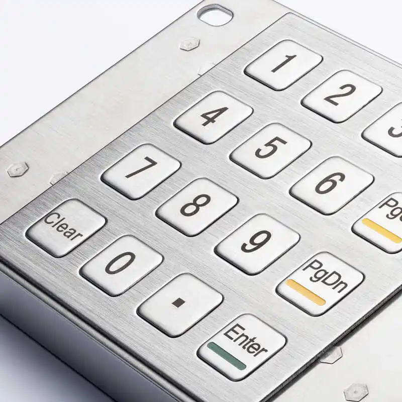 16 Keys Dot Matrix USB RS232 Metal Panel Mount Numeric Keypads for Access Entry Kiosk enlarge