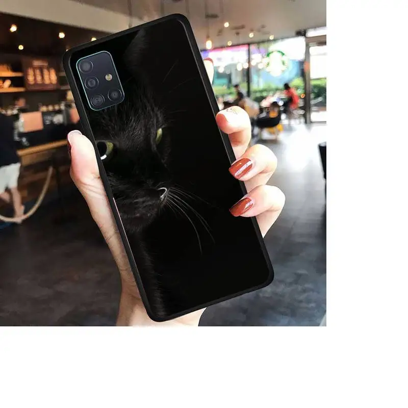 

Funny Black Cat Phone Case For Samsung A10 A11 A20 A21 A30 A31 A40 A50 A70 A80 A91 S E Fundas Cover