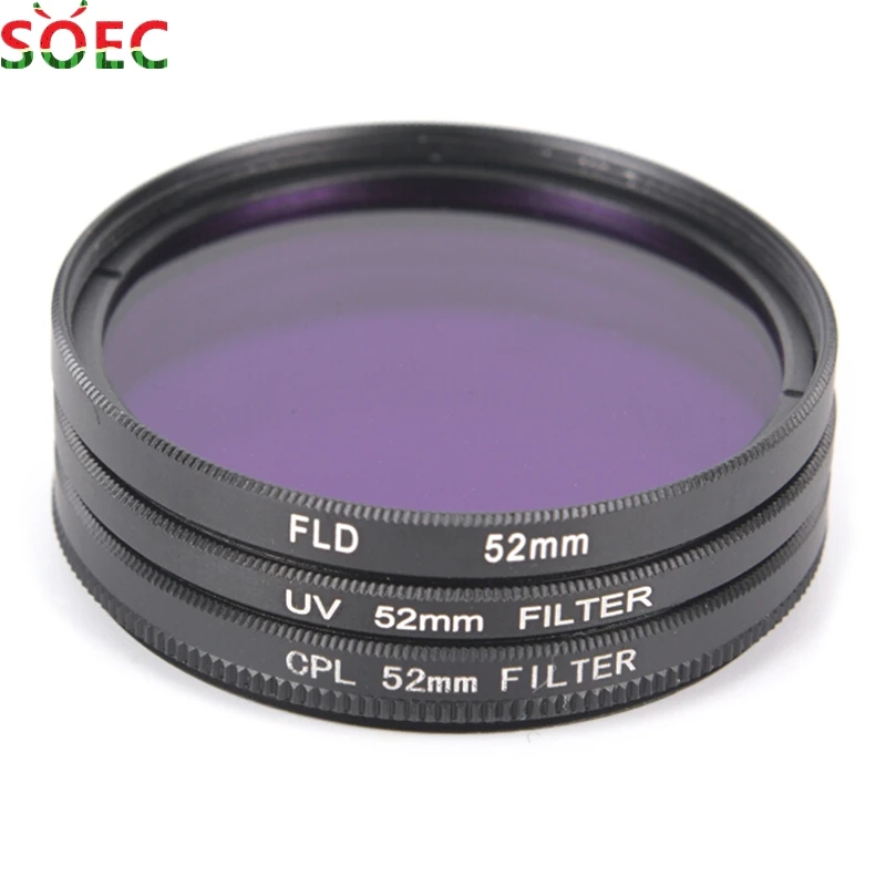 Набор фильтров для объектива Canon Nikon Sony Pentax 49 мм 52 55 58 62 67 72 77 CPL + FLD 3 шт./лот с сумкой