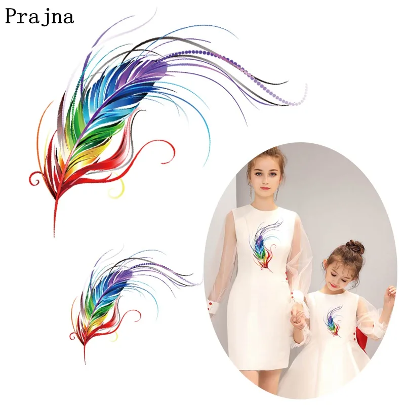 Prajna 2 шт красочные перьевые железные на переноске Единорог модные девушки