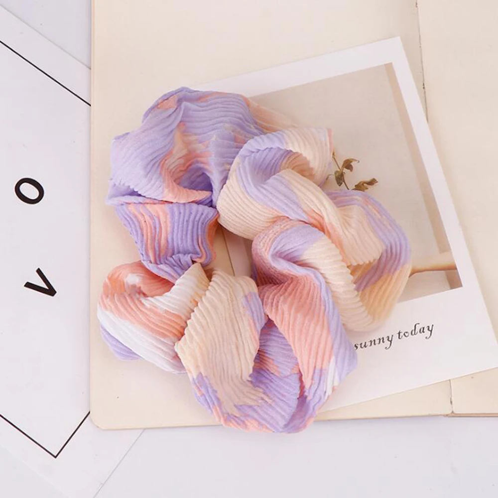 

New Women Girls Elegant Print Flower Scrunchie Elastic Hair Bands Ponytail Holder Headband Rubber Bands Fashion Hair Accessories