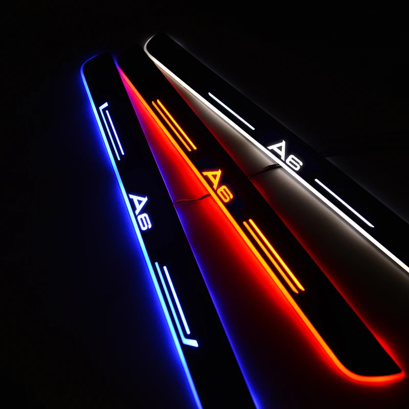LED Door Sill for Adi A6 4G2 4GC C7 2010-2018 C8 4A2 2018 Scuff Plate Threshold Welcome Light Car Accessories | Автомобили и