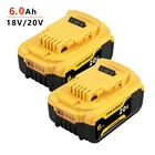 Литиевая батарея 18 в 20 в 6000 Ач для электроинструментов DeWalt DCB184 DCB200, набор перезаряжаемых электроинструментов 20 в 18 в 18 в мАч
