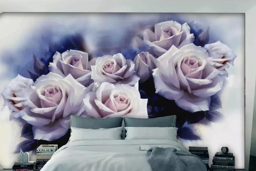 CJSIR пользовательские обои красивые белые розы скандинавские Ретро ТВ фон