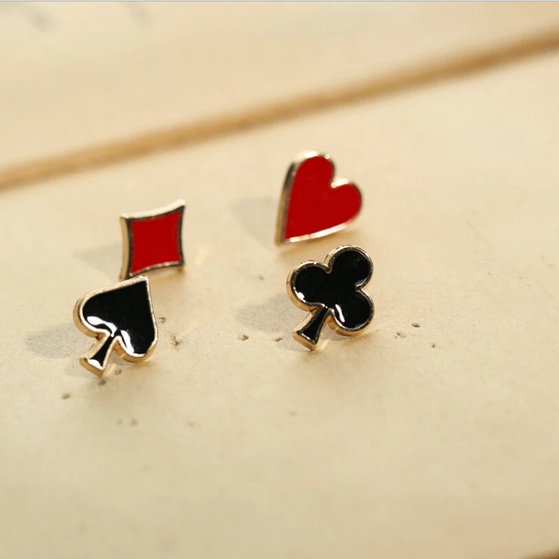 

Set Of 4pcs Novelty Poker Themed Lapel Pin For Women Men Suit Dress Decoration Brooch Badge Collar Pins