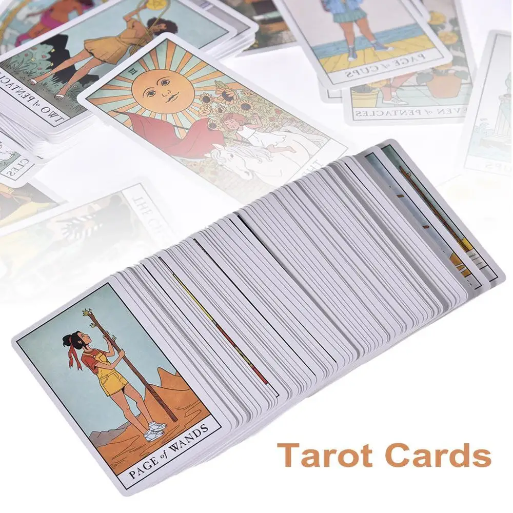 

Tarot Card Game Modern Witch Tarot Deck Paper Texture Party Game Used for Witchcraft Divination Board Game