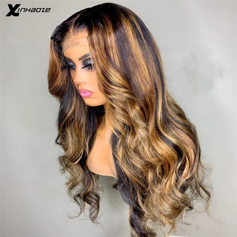 Перуанские Мёд блондинка изюминка парики с эффектом деграде (переход от темного