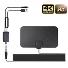 Антенна для цифрового ТВ, 4K, 25 дБ, с высоким коэффициентом усиления, 3000 миль, DVB-T2, активная комнатная антенна, плоская конструкция