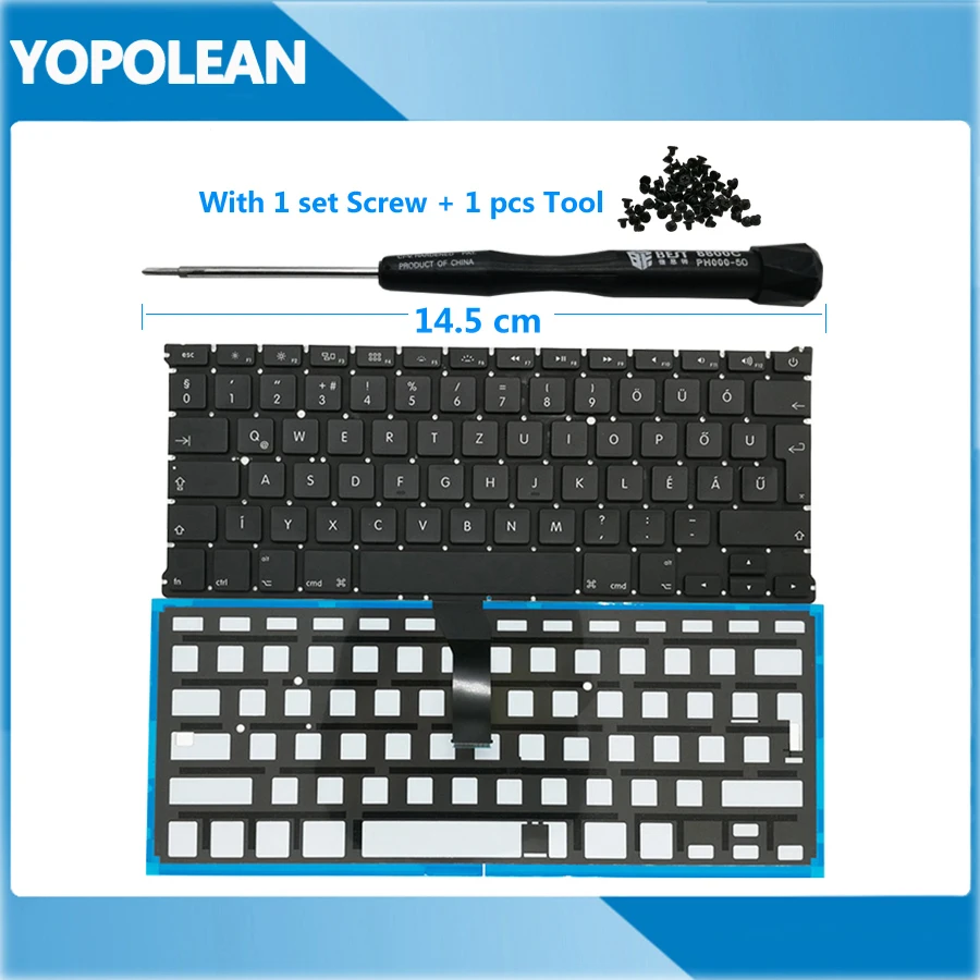 Новая клавиатура в венгерском стиле с подсветкой для Macbook Air 13 дюймов A1369 2011 A1466 2012