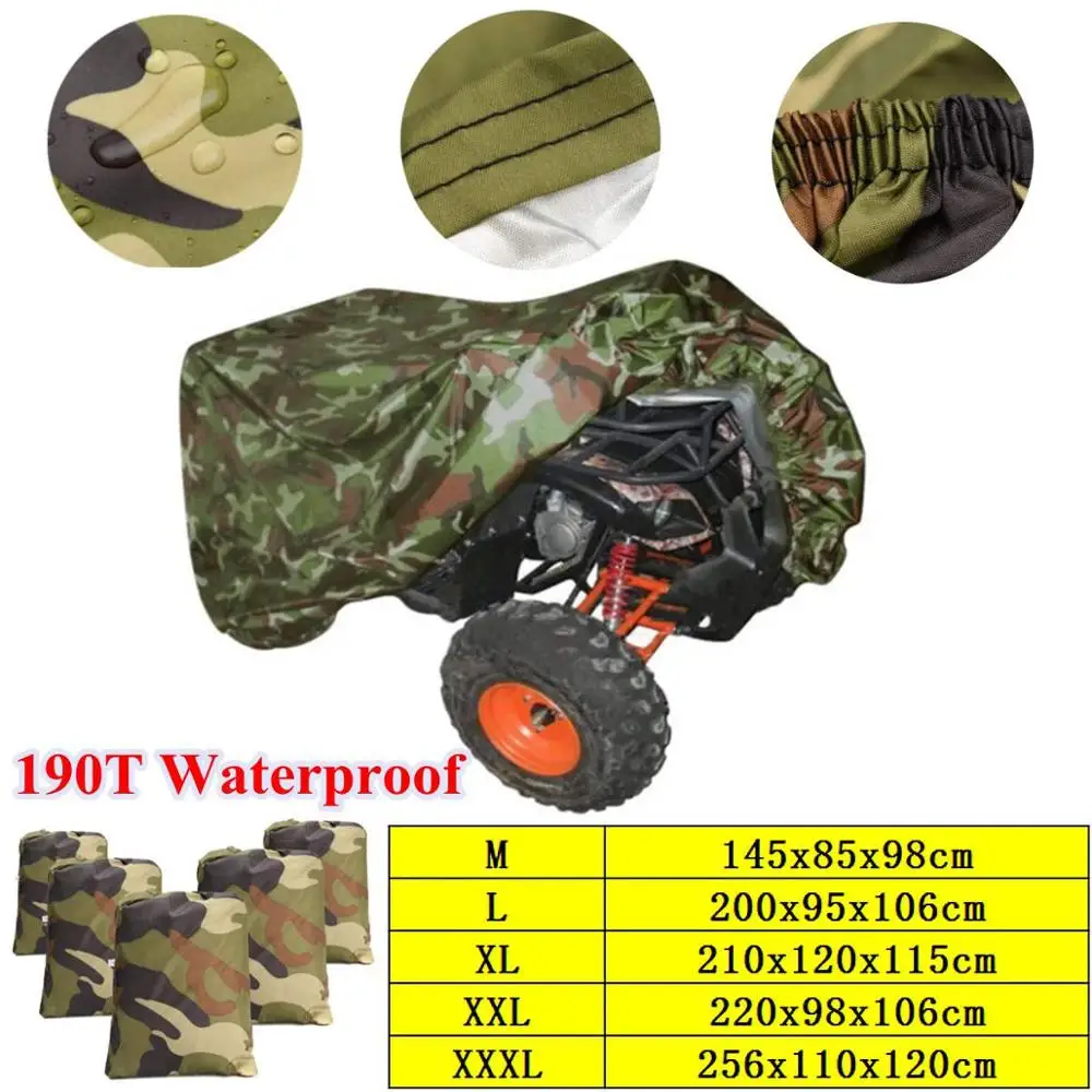 Camouflage Универсальный водонепроницаемый пылезащитный чехол для автомобиля 210T 190 T, защита от пыли и дождя и УФ-излучения, квадроцикл, скутер, мотоцикл, размер M-XXL - Название цвета: Camouflage