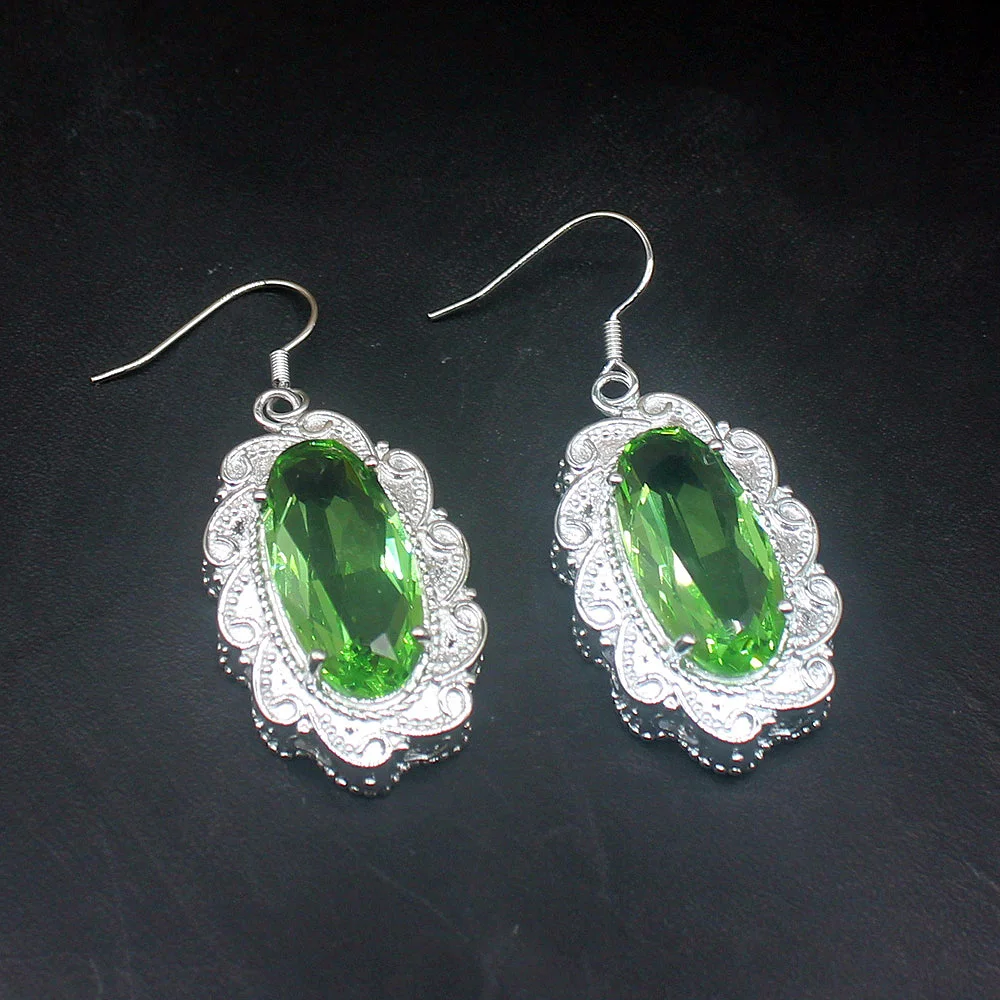 

Hermosa Wonderful Handmade Green Topaz Genuine 925 Silver Dangle Drop Hook Earrings Jewelry Gifts for Women Girls 20213757