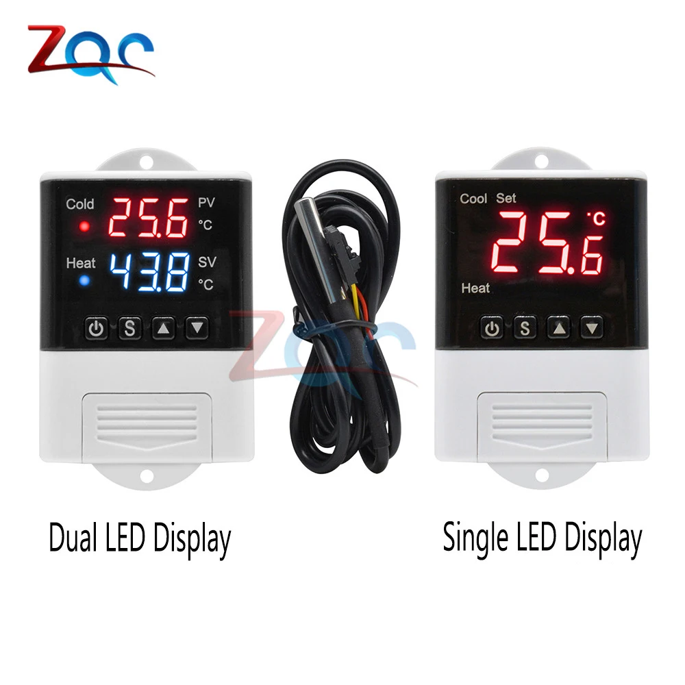 

Temperature Controller AC 110V 220V LED Digit Thermometer Thermostat DS18B20 Temperature Sensor Probe for Incubator Refrigerator