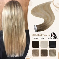 full shine natural hair tape in extensions 100 remy human hair ombre 40pcs 100g balayage seamless blonde glue on hair for woman