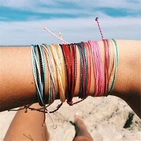 trendy multi layer colorful handmade woven rope bracelet ethnic waterproof wax string bracelets for women girls jewelry gifts