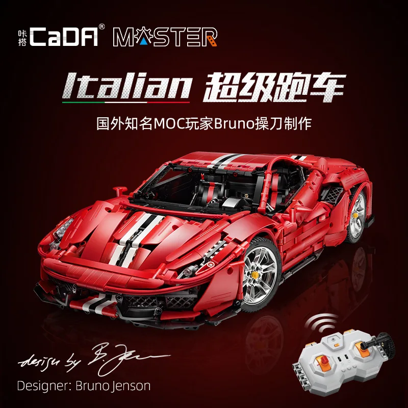 

IN STOCK CaDA RC New MOC C61042 3187Pcs Italian Super Racing Car Model Building Blocks Bricks Toys for Kids Christmas Gift