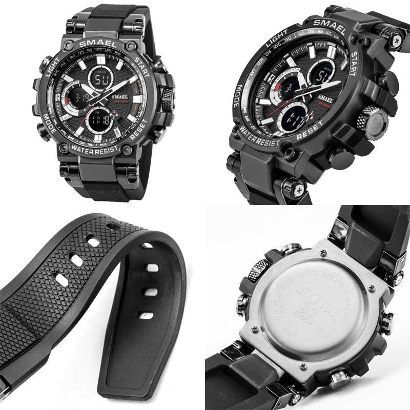 

Watches Men Luxury SMAEL Brand LED Military Wrist Watch Waterproof Shock Men's Sports Watch Digital Quartz Clock reloj hombre