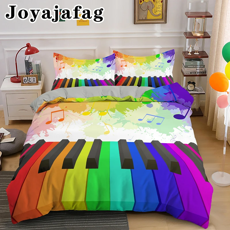 

Psychedelic Colorful Piano Keyboard Duvet Cover With Pillowcase 2/3pcs Luxury Bedding Set For Adult Kids Gifts Bedroom Decor