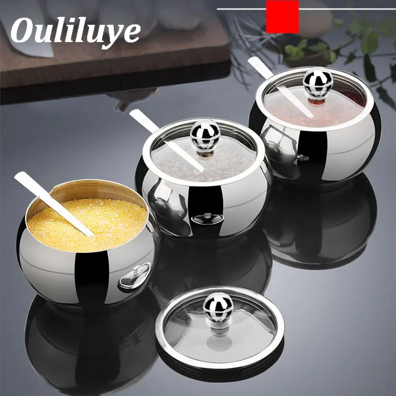 Сахарница баночка для специй горшок приправ из нержавеющей стали контейнер