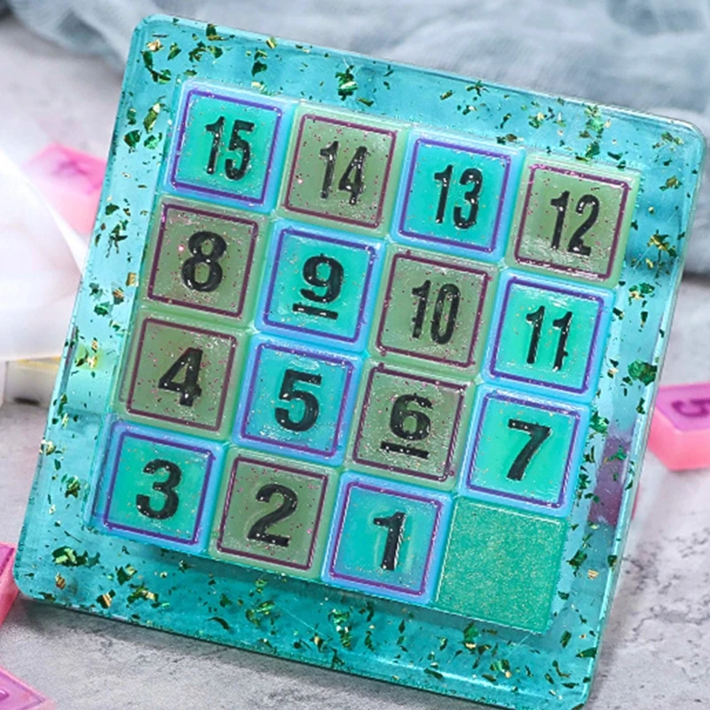 

2Pcs/Set DIY Digital Puzzle Epoxy Resin Mold Number Puzzles Games Silicone Mould