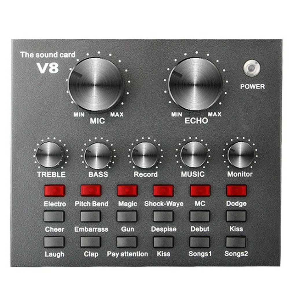 

V8 Live Sound Card Audio Mixer External USB Headset Microphone Mobile Computer Universal External Sound Card