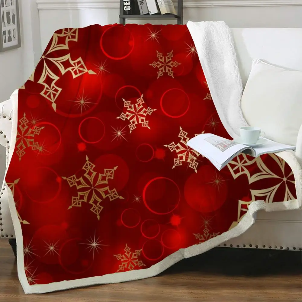 

NKNK Brank рождественские одеяла, снежинка, постельное белье, красное плюшевое покрывало, уличное тонкое одеяло, одеяло из шерпы, премиум-качест...