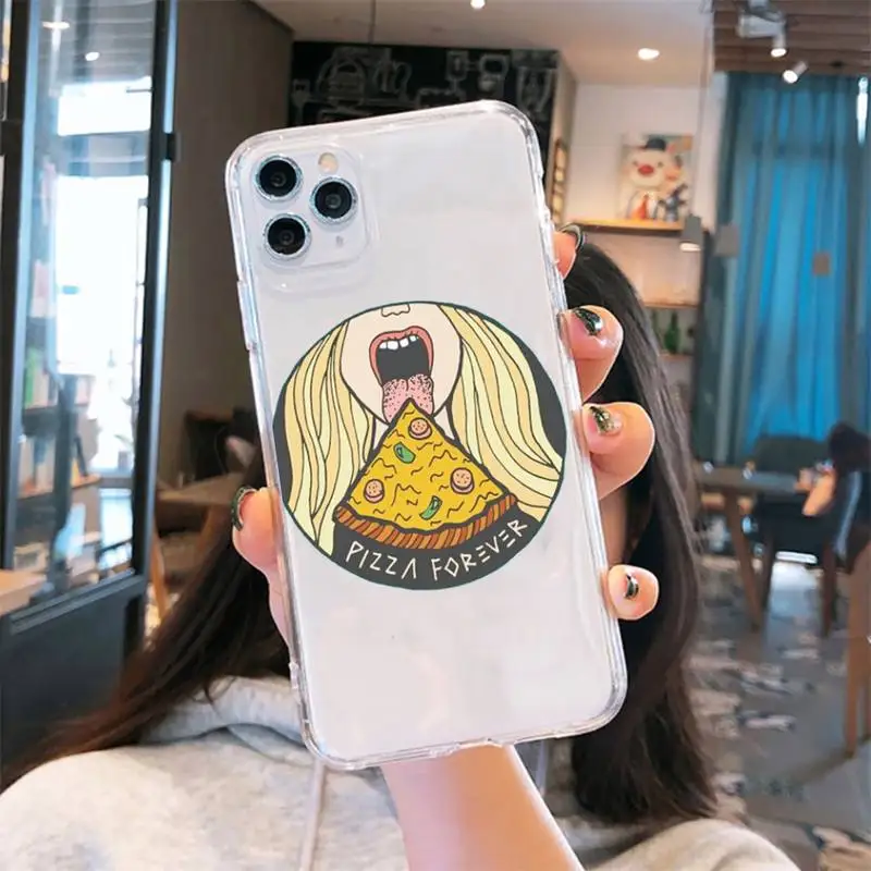 

Funny cartoon pizza best friends Phone Case Transparent soft For iphone 5 6 7 8 11 12 s c se plus mini x xs xr pro max