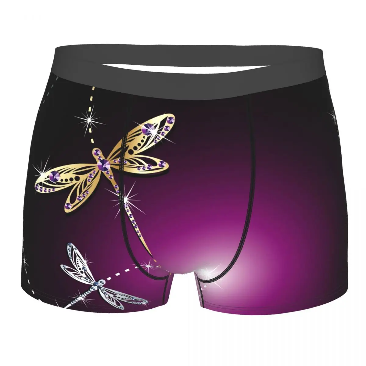 

Men's Boxer Briefs Dragonfly Purple Brief Underwear Pouch Soft Big Boys Underpants Trunks