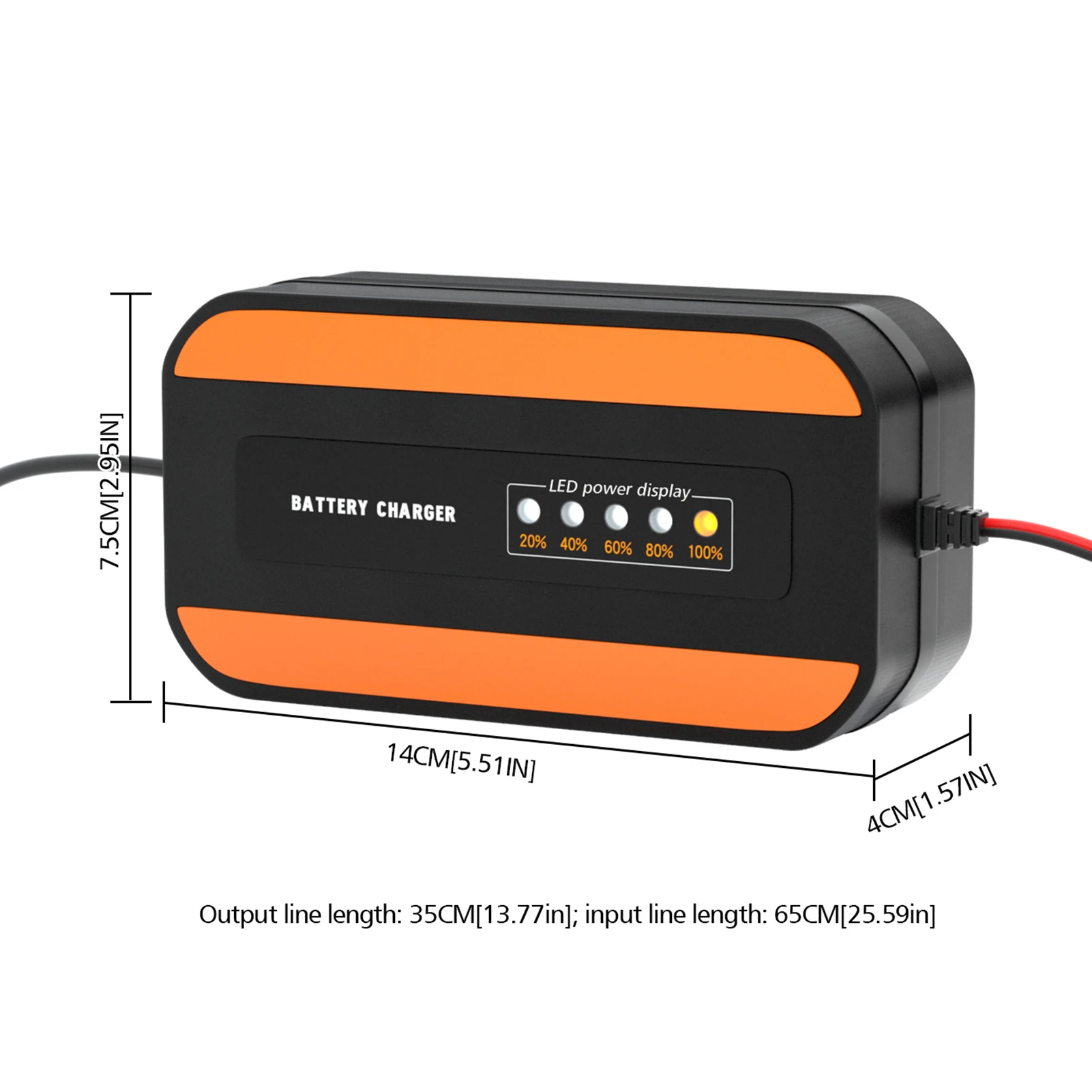 

Portable Full 100-240V 2A Car Motorcycle Battery Charger Intelligent Smart Automatic Charging with LED Power Display US Plug