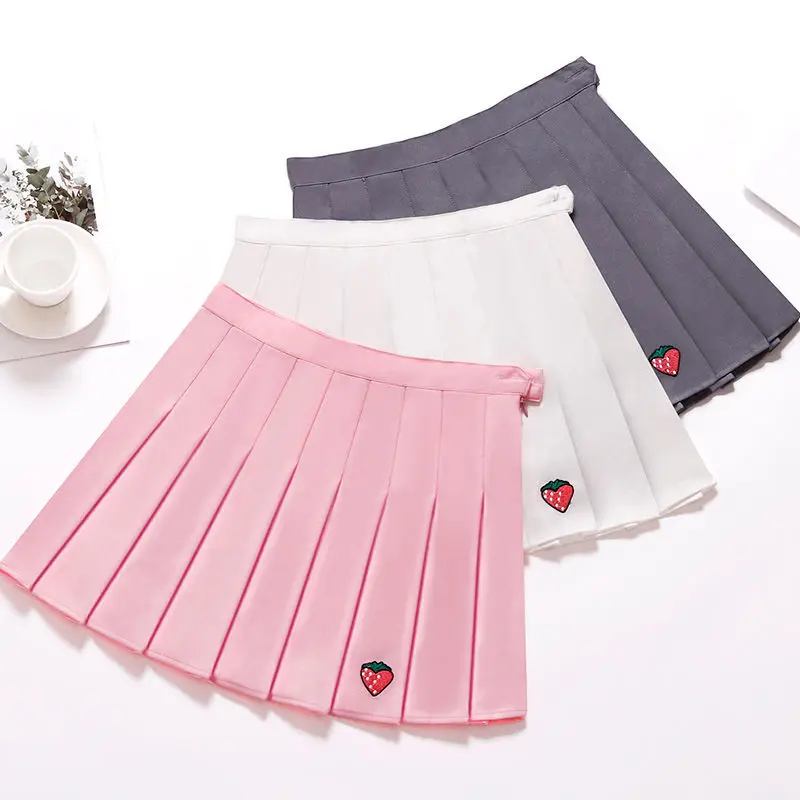 Новинка весны высокой талии мяч плиссированные юбки Harajuku Джинсовые однотонное