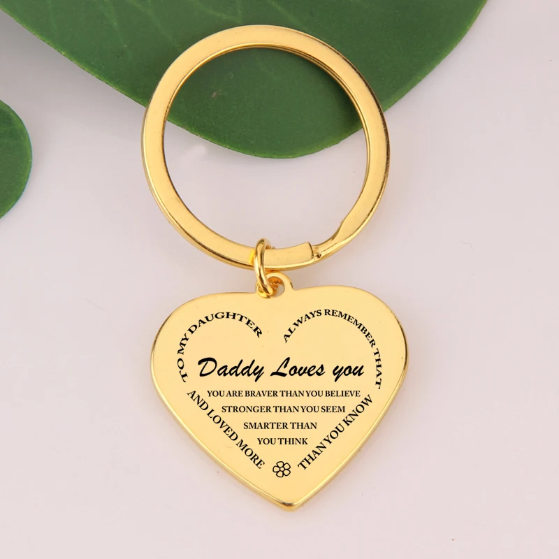 Dad to Daughter Gift Keychain Engraved Always Remember that Daddy Love You and Loved More than Know Keyring Charm Bag Tag | Украшения и