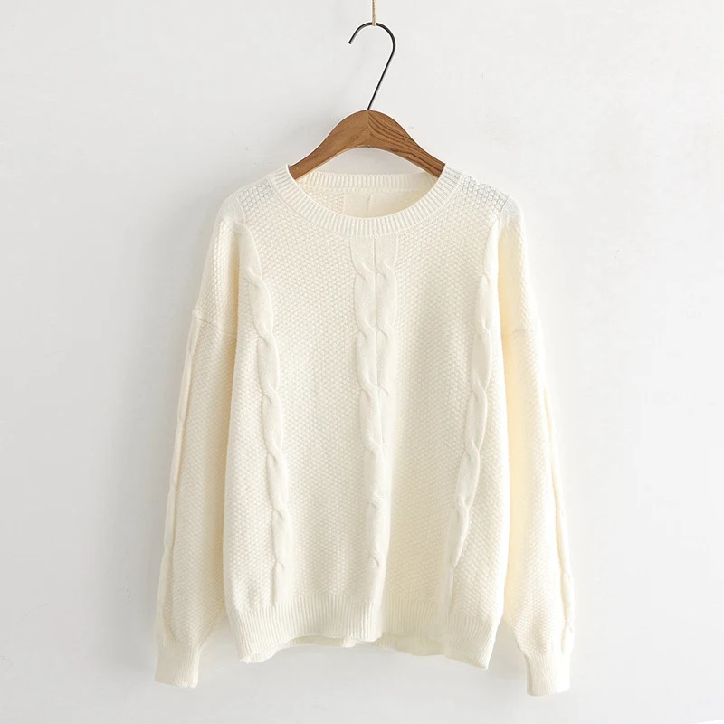 Модный простой осенне-зимний женский свитер для повседневной девочки свободный