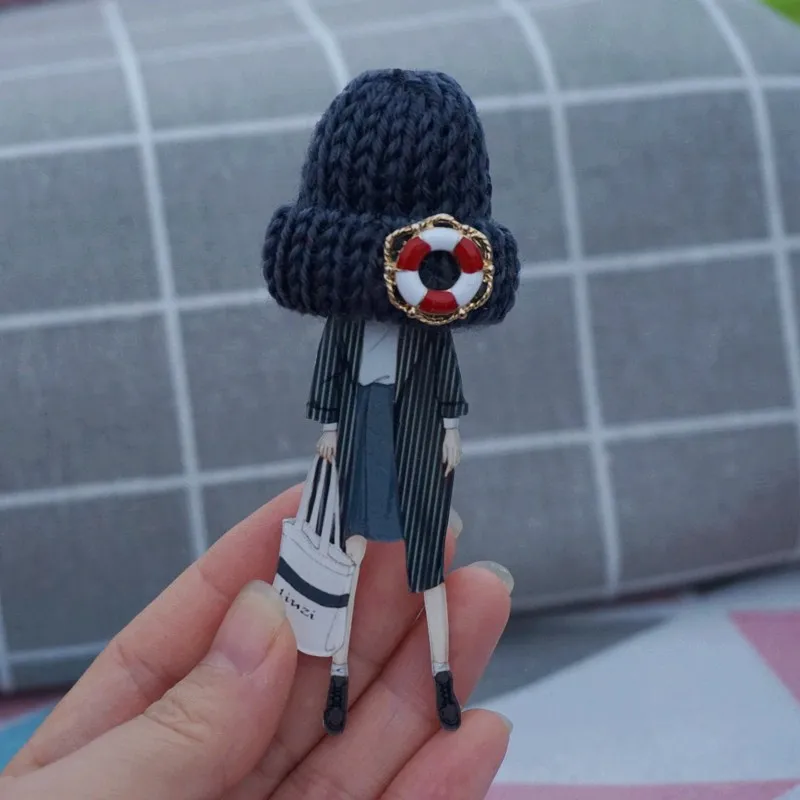 

Woman flower brooch wool hat brooch pins backpack pins