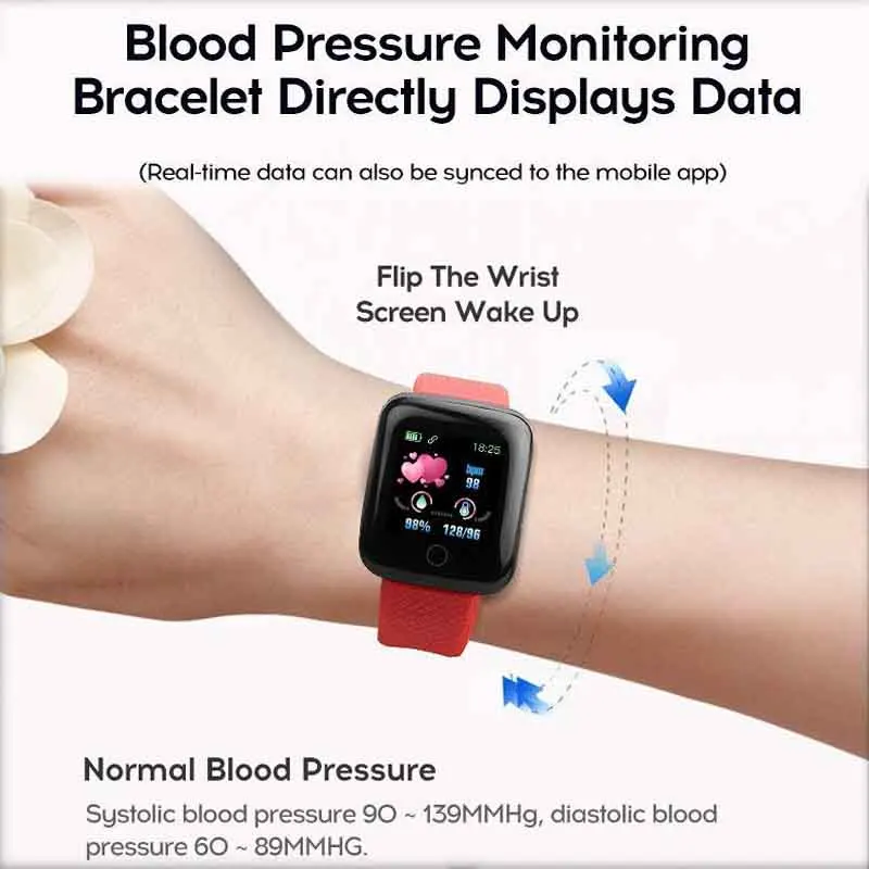 Смарт браслет 116Plus с шагомером Bluetooth фитнес измерением давления пульсометром