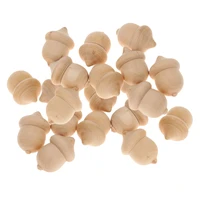 100 pieces wooden acorns diy unfinished wood craft toys for wedding party decoration