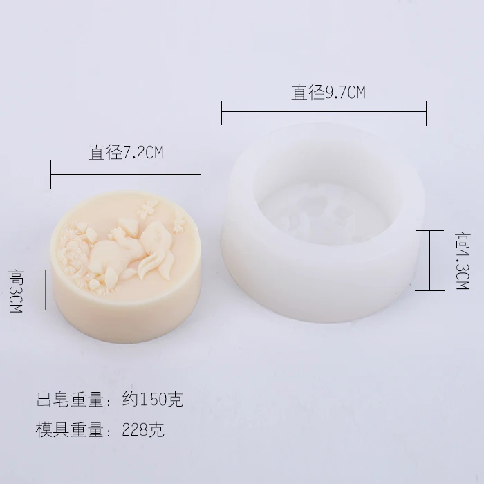 New Cartoon Pattern Bunny Mushroom DIY Handmade Soap Silicone Mold Round Stome Liquid Crafts Chocolate | Дом и сад