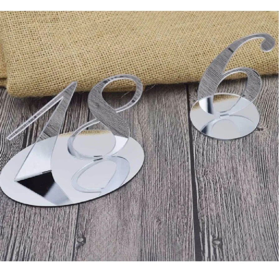 Номер свадебного стола набор золотые серебряные настольные цифры свадебные