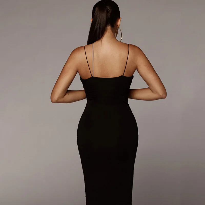 Модное сексуальное женское платье с глубоким V-образным вырезом без рукавов