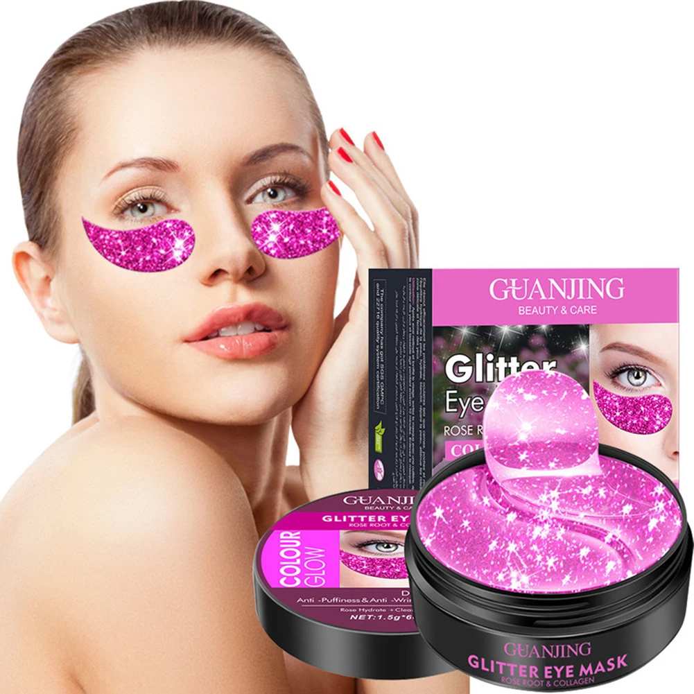 

60pcs Glitter Eye Patches Remove Dark Circles Moisturizing Eye Mask Crystal Gel Mask Eye Skin Care